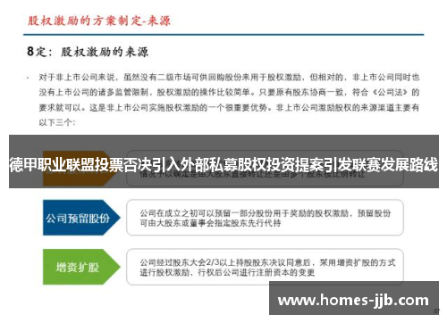 德甲职业联盟投票否决引入外部私募股权投资提案引发联赛发展路线